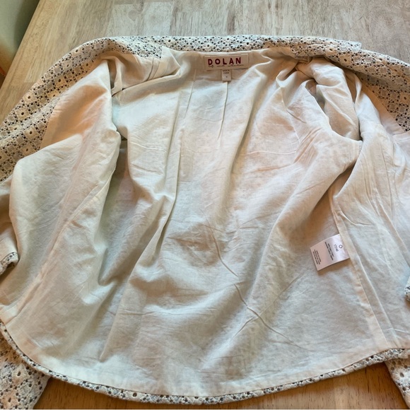 DOLAN Anthropologie Ivory Blue Eyelet Ross MOTO Cotton Jacket! Excellent. Medium - Picture 12 of 15